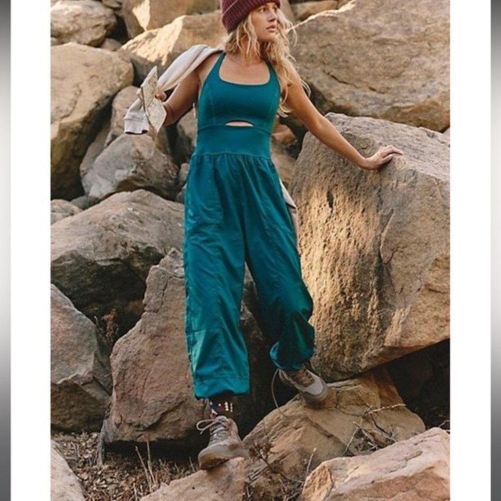 NWOT FP Movement Righteous Runsie Jumpsuit Teal M